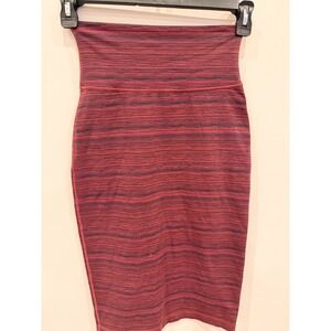 Lululemon Seamless Pencil Skirt Sz 4 Red Marled Stretch Bodycon High-Waist